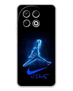 Чехол для TECNO Spark 40 Pro с картинкой «Jordan Neon Blue»