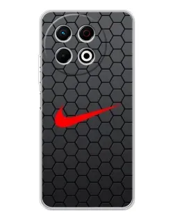 Чехол для TECNO Spark 40 Pro с картинкой «Nike — карбоновая сетка»