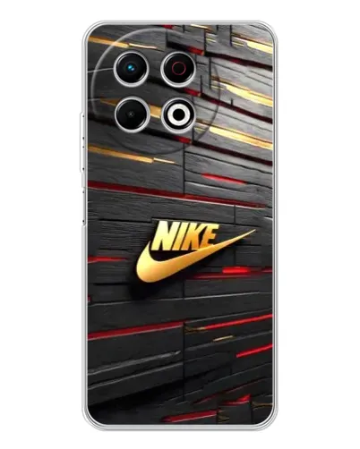 Чехол для TECNO Spark 40 Pro с картинкой «Золотой Nike на металле»