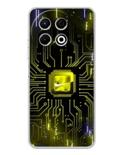 Чехол для TECNO Spark 40 Pro с картинкой «Nike — золотая искра»