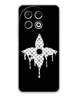 Чехол для TECNO Spark 40 Pro с картинкой «Цветочная монограмма»