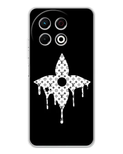 Чехол для TECNO Spark 40 Pro с картинкой «Цветочная монограмма» Чехол для TECNO Spark 40 Pro с картинкой «Цветочная монограмма»