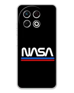Чехол для TECNO Spark 40 Pro с картинкой «NASA — классика Red Blue»