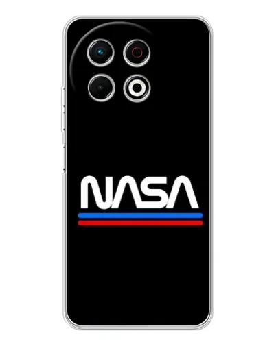 Чехол для TECNO Spark 40 Pro с картинкой «NASA — классика Red Blue»