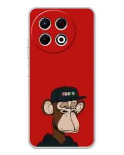 Чехол для TECNO Spark 40 Pro с картинкой «Bored Ape — красный фон»