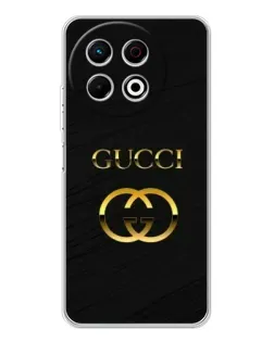 Чохол для TECNO Spark 40 Pro з картинкою «Золотий логотип Gucci»