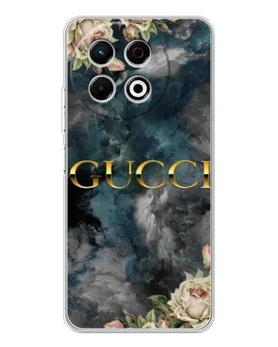 Чохол для TECNO Spark 40 Pro з картинкою «Абстрактні квіти Gucci»