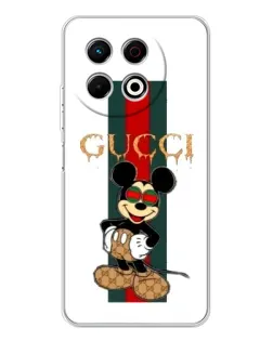 Чохол для TECNO Spark 40 Pro з картинкою «Міккі Маус Gucci — смуги»