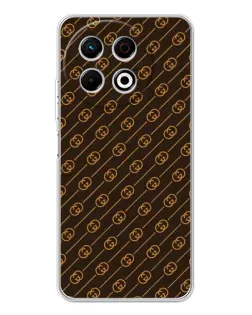 Чохол для TECNO Spark 40 Pro з картинкою «Gucci — золоті діагоналі»