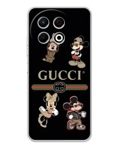 Чехол для TECNO Spark 40 Pro с картинкой «Gucci — герои Disney и монограмма» Чехол для TECNO Spark 40 Pro с картинкой «Gucci — герои Disney и монограмма»