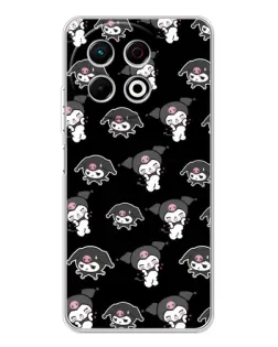 Чохол для TECNO Spark 40 Pro з картинкою «Чорний паттерн Kuromi»