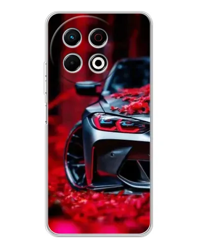 Чехол для TECNO Spark 40 Pro с картинкой «Спортивная BMW и цветы» Чехол для TECNO Spark 40 Pro с картинкой «Спортивная BMW и цветы»