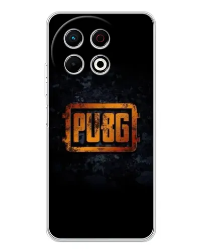 Чехол для TECNO Spark 40 Pro с картинкой «PUBG — золотой логотип»