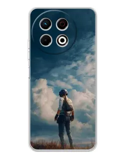 Чехол для TECNO Spark 40 Pro с картинкой «Герой PUBG на скале»
