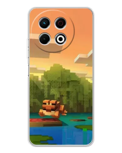 Чехол для TECNO Spark 40 Pro с картинкой «Майнкрафт закат солнца»