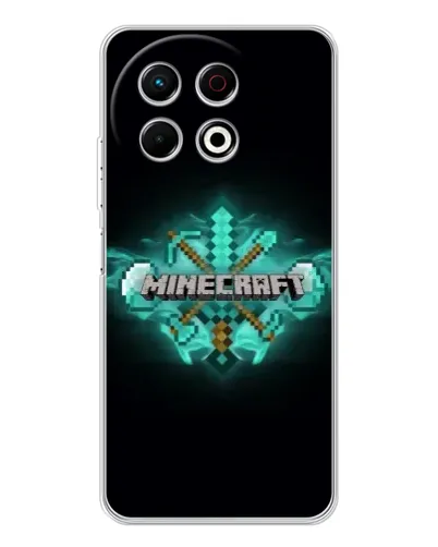 Чехол для TECNO Spark 40 Pro с картинкой «Minecraft Diamond лого»