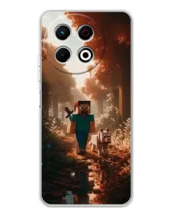 Чехол для TECNO Spark 40 Pro с картинкой «Стив в лесу»