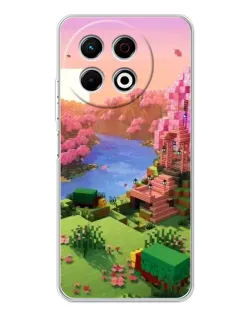 Чехол для TECNO Spark 40 Pro с картинкой «Розовое дерево Minecraft»