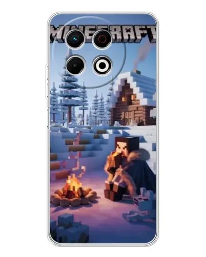 Чехол для TECNO Spark 40 Pro с картинкой «Зимний Minecraft»