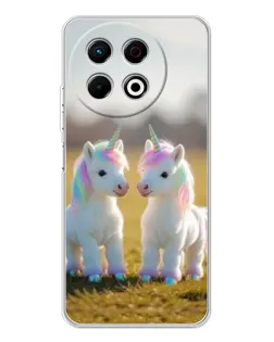 Чехол для TECNO Spark 40 Pro с картинкой «Пара единорогов»