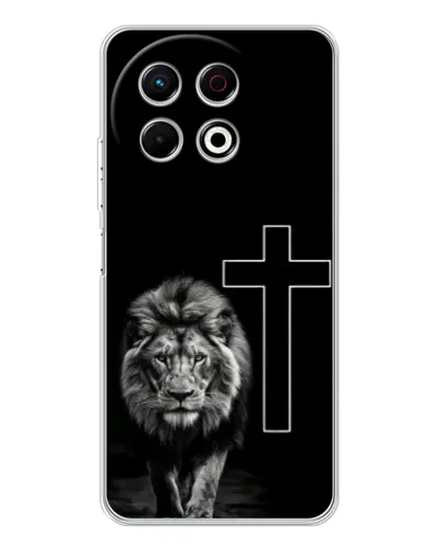 Чохол для TECNO Spark 40 Pro з картинкою «Лев та Хрест»