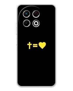 Чохол для TECNO Spark 40 Pro з картинкою «Серце та Хрест»