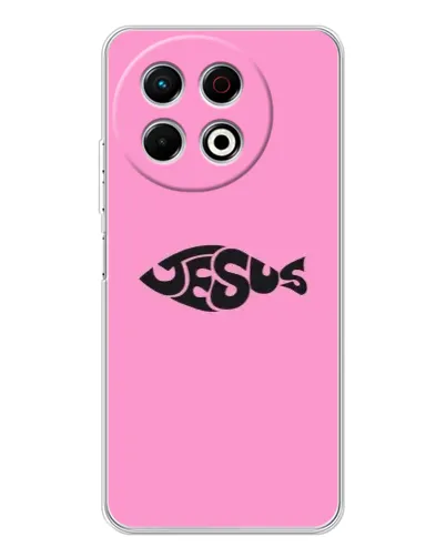 Чохол для TECNO Spark 40 Pro з картинкою «Рожевий символ Jesus»