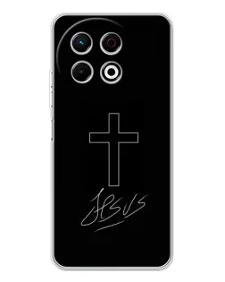 Чехол для TECNO Spark 40 Pro с картинкой «Графический крест Jesus»