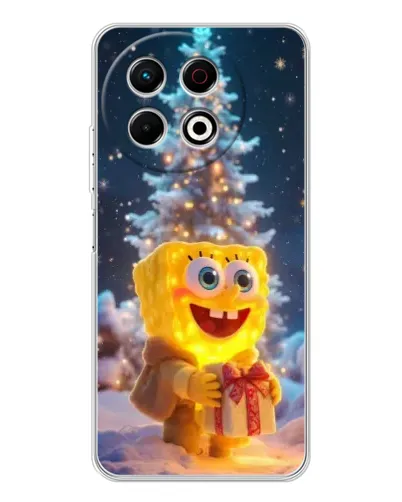 Чохол для TECNO Spark 40 Pro з картинкою «Різдвяний Спанч Боб» Чохол для TECNO Spark 40 Pro з картинкою «Різдвяний Спанч Боб»
