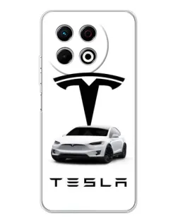 Чохол для TECNO Spark 40 Pro з картинкою «Tesla White Style»