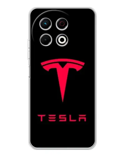 Чохол для TECNO Spark 40 Pro з картинкою «Tesla Red Logo»