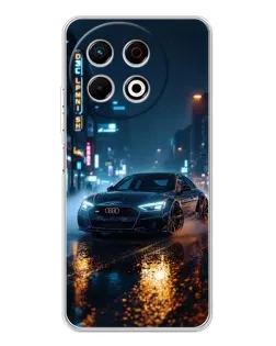 Чехол для TECNO Spark 40 Pro с картинкой «Ночной город и Audi»