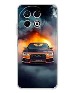 Чехол для TECNO Spark 40 Pro с картинкой «Audi в огненном дыму»