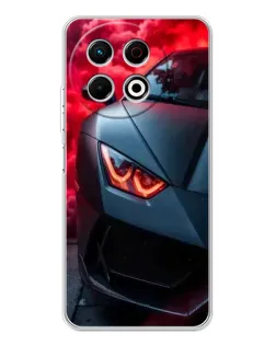 Чохол для TECNO Spark 40 Pro з картинкою «Lamborghini червоне сяйво»