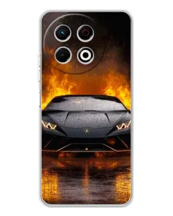 Чохол для TECNO Spark 40 Pro з картинкою «Lamborghini у вогні»