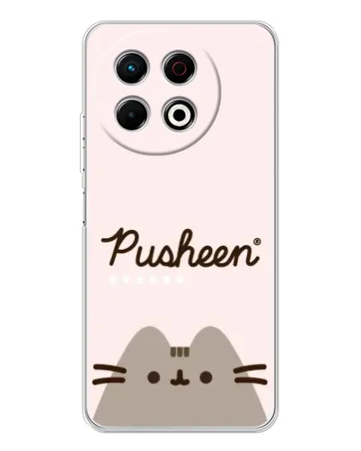 Чехол для TECNO Spark 40 Pro с картинкой «Pusheen логотип» Чехол для TECNO Spark 40 Pro с картинкой «Pusheen логотип»