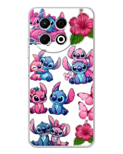 Чехол для TECNO Spark 40 Pro с картинкой «Стикеры Stitch и Angel» Чехол для TECNO Spark 40 Pro с картинкой «Стикеры Stitch и Angel»