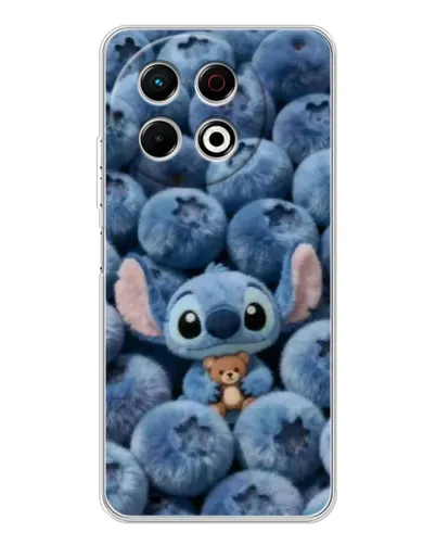 Чехол для TECNO Spark 40 Pro с картинкой «Стич и голубика» Чехол для TECNO Spark 40 Pro с картинкой «Стич и голубика»