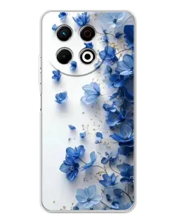 Чехол для TECNO Spark 40 Pro с картинкой «Голубой цветочный каскад»