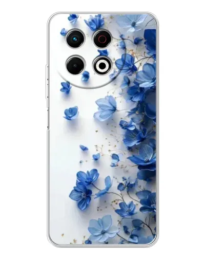 Чехол для TECNO Spark 40 Pro с картинкой «Голубой цветочный каскад»