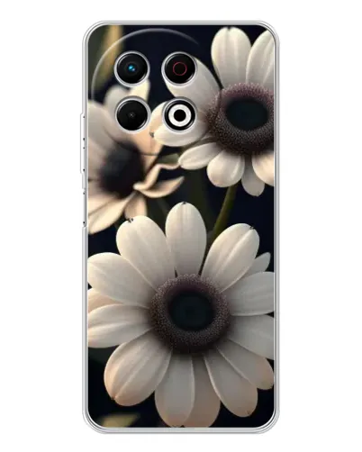 Чехол для TECNO Spark 40 Pro с картинкой «Белые маргаритки макро»