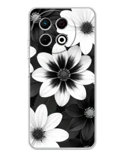 Чехол для TECNO Spark 40 Pro с картинкой «Монохромные астры»