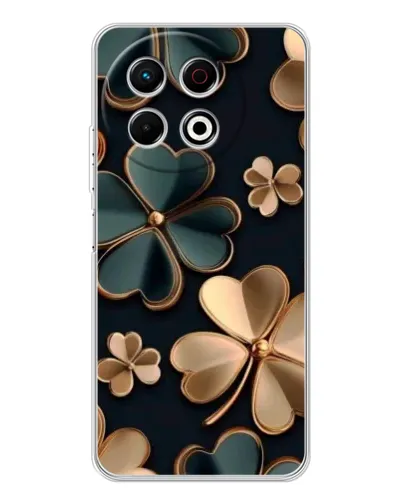 Чехол для TECNO Spark 40 Pro с картинкой «Клевер в золоте»