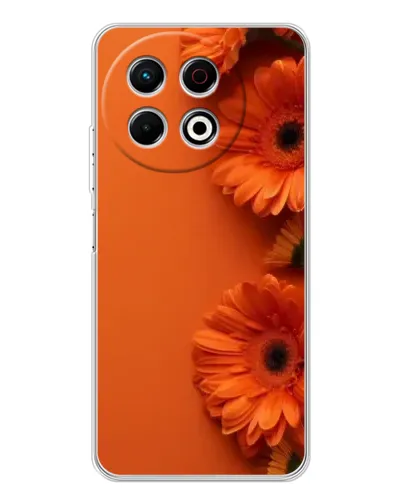 Чехол для TECNO Spark 40 Pro с картинкой «Оранжевые герберы»