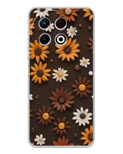 Чехол для TECNO Spark 40 Pro с картинкой «Узор из маленьких подсолнухов»