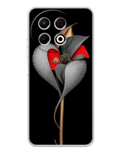 Чехол для TECNO Spark 40 Pro с картинкой «Серебряный фантазийный цветок»
