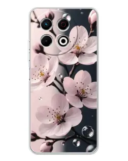 Чехол для TECNO Spark 40 Pro с картинкой «Нежная сакура и капли»