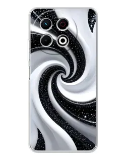 Чохол для TECNO Spark 40 Pro з картинкою «Чорно-біла спіраль»