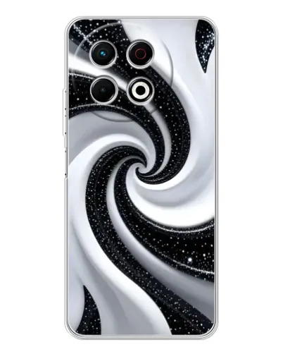 Чохол для TECNO Spark 40 Pro з картинкою «Чорно-біла спіраль»