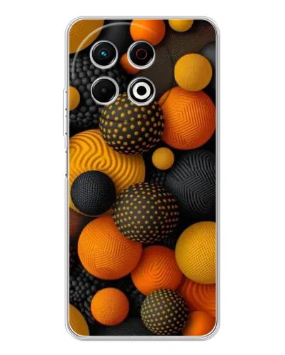 Чохол для TECNO Spark 40 Pro з картинкою «Об'ємні помаранчеві сфери»